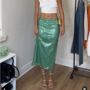 Zara Sequin Midi Skirt